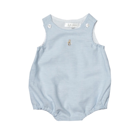 Blue Linen Onesie Sizes: 3, 6, 9 M - Picture 1 of 1